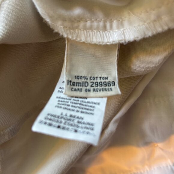LL Bean Women's Classic Fit Cotton Pants Beige Khaki Sz 8 P Elastic Inserts - Picture 9 of 9